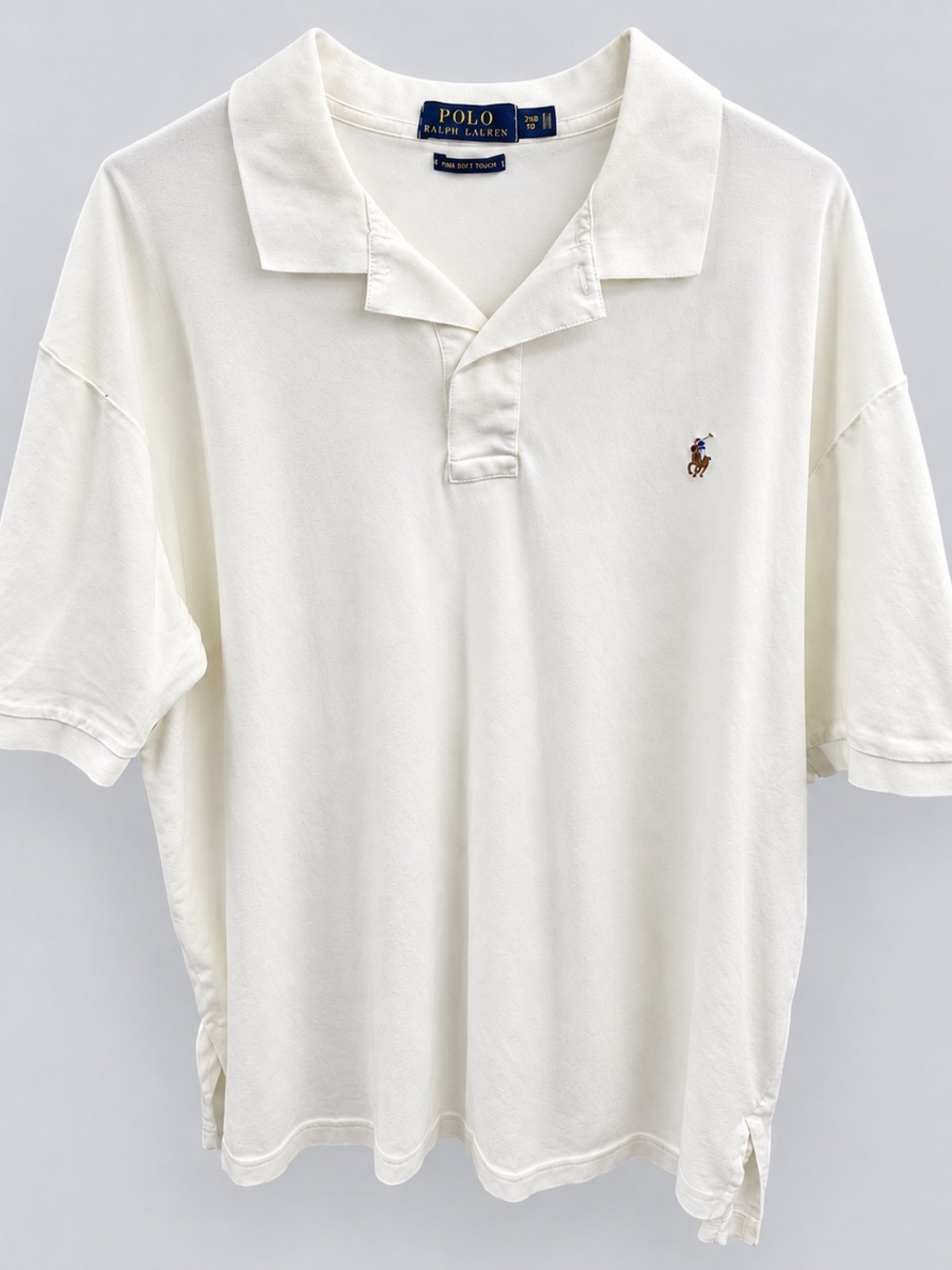 Polo Ralph Lauren Mens 2XB Big Ivory Pima Soft Touch Short Sleeve Polo Shirt
